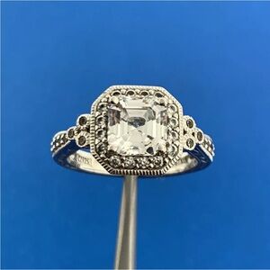 Sterling Silver 925 Asscher
Cut Solitaire Cubic Zirconia
Engagement Ring